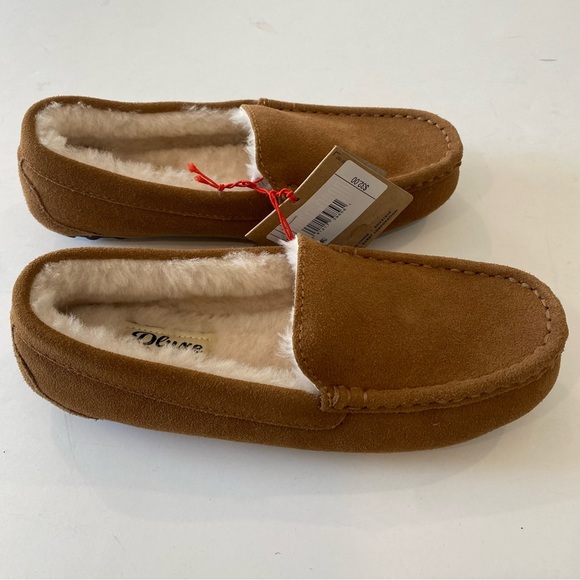 DEARFOAMS NWT $32 Kids 4 Chestnut Dluxe Genuine Shearling Moccasin Slipper - Picture 5 of 5